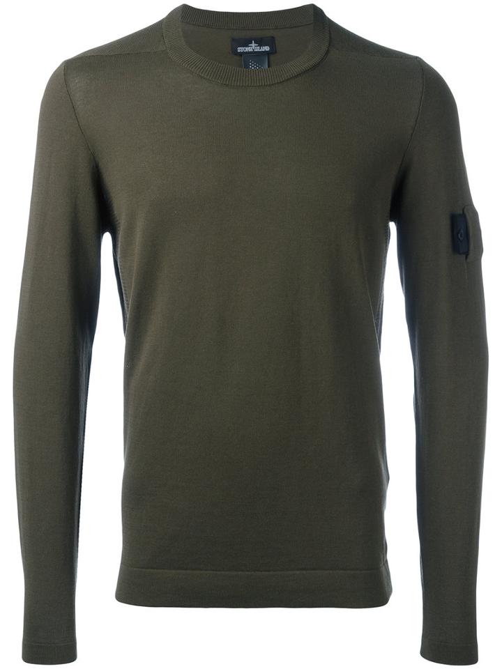 Stone Island Shadow Project Button Detail Jumper, Men's, Size: Large, Green, Cotton