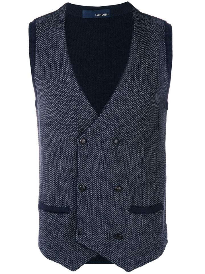 Lardini Chevron Pattern Vest - Blue