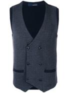 Lardini Chevron Pattern Vest - Blue