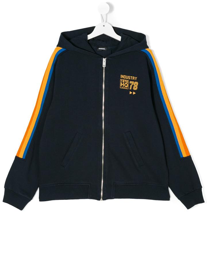Diesel Kids - Teen Shane Over Hoodie - Kids - Cotton/polyester - 14 Yrs, Blue