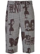 Comme Des Garçons Check-print Shorts - Brown