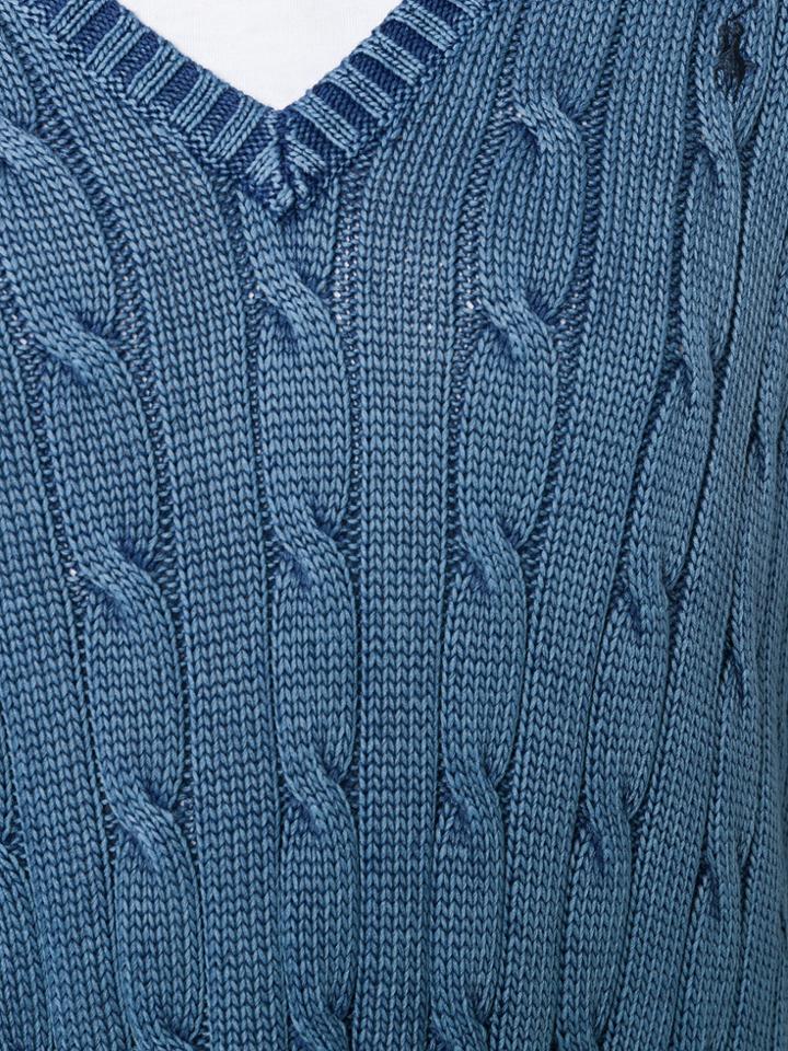 Polo Ralph Lauren Cable-knit V-neck Sweater - Blue