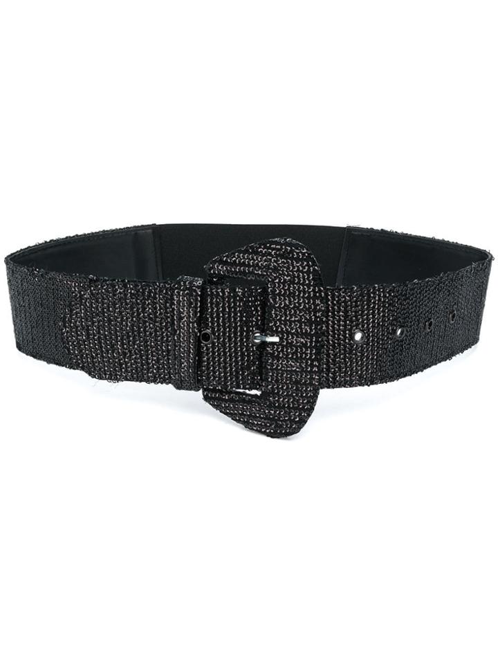 Aniye By Sequin Embroidered Belt - Black