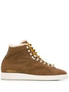 Golden Goose Shearling Sneaker Boots - Brown