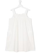 Chloé Kids Teen Floral-appliquéd Gathered Dress - White