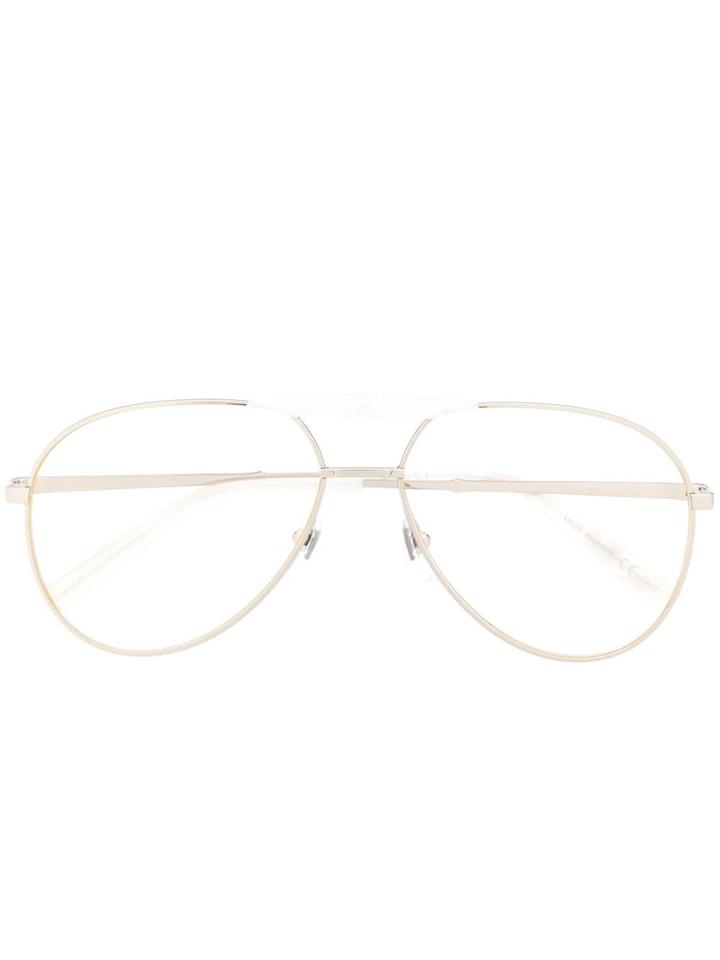 Gucci Eyewear Double Bridge Aviator Glasses - Silver