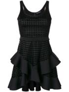 David Koma Short Ruffle-trim Dress - Black