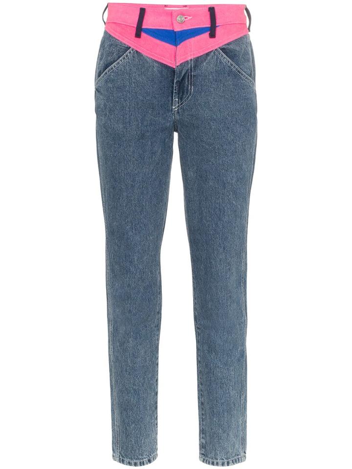 Jordache Contrast Insert Straight-leg Jeans - Blue