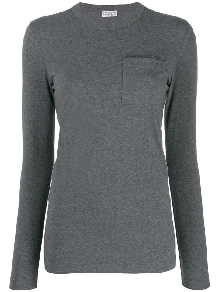 Brunello Cucinelli Chest Pocket Top - Grey