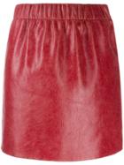 Miu Miu Cracked Effect Mini Skirt - Red