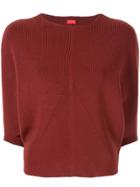 Des Prés Fine Knit Ribbed Jumpera Round N - Red