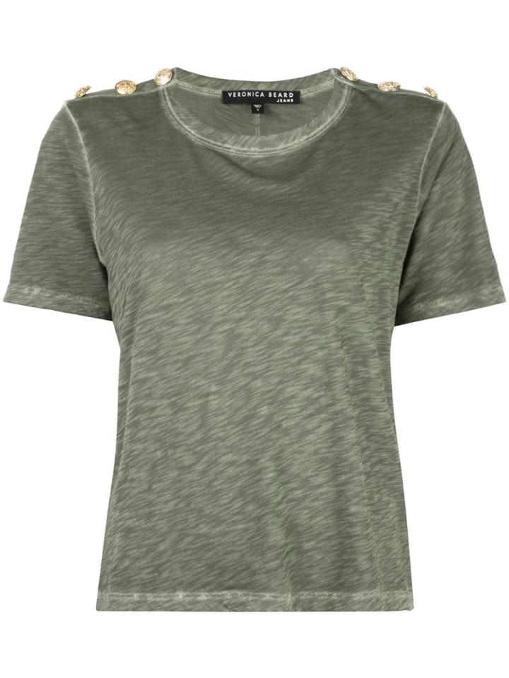Veronica Beard Shoulder-button Military T-shirt - Green