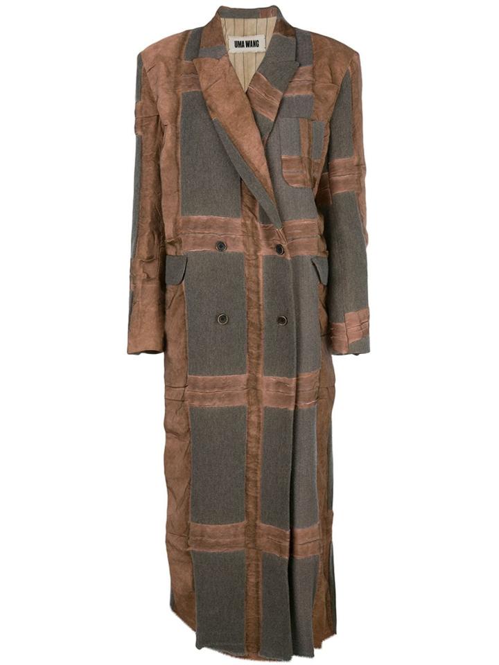 Uma Wang Oversized Patchwork Coat - Grey