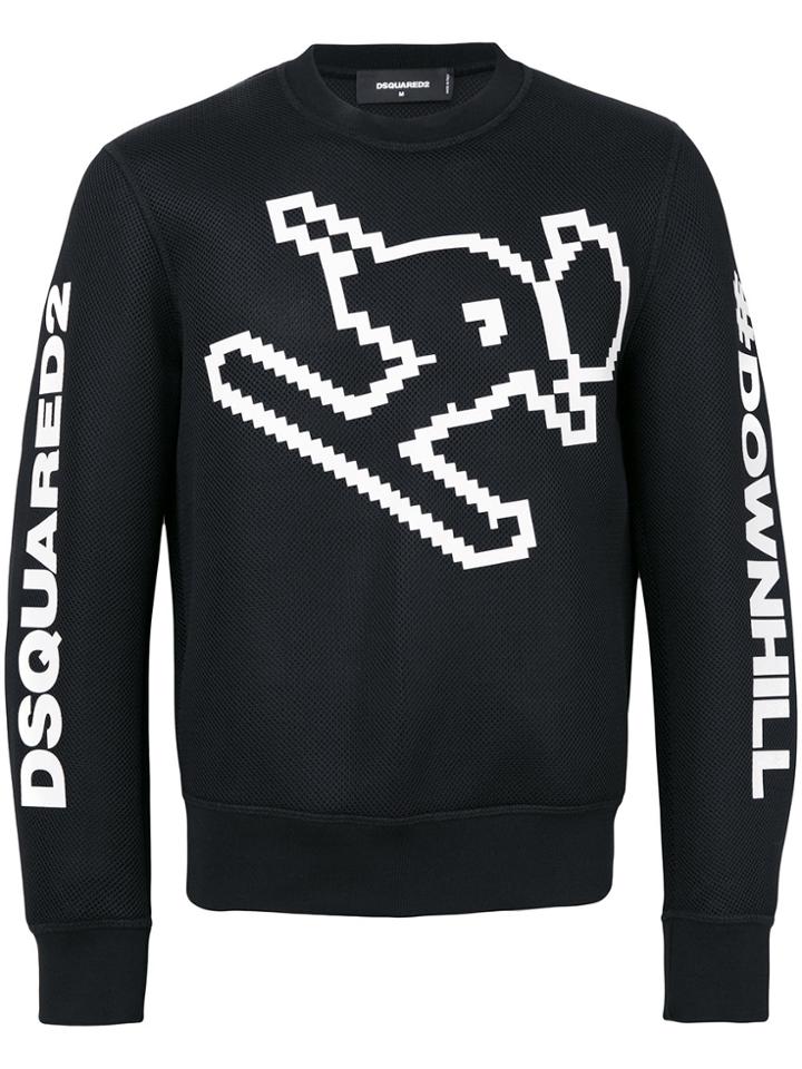 Dsquared2 Pixelated Ski Sweatshirt - Black
