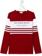 Burberry Kids Striped T-shirt, Boy's, Size: 14 Yrs, Red