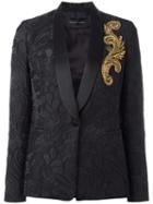 Christian Pellizzari Embellished Detail Blazer, Women's, Size: 44, Black, Polyester/polyamide/triacetate