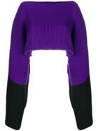 Eudon Choi Oversized Cropped Sweater - Pink & Purple