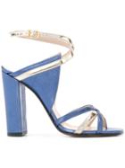 Marc Ellis Multi-strap Block Heel Sandals - Blue
