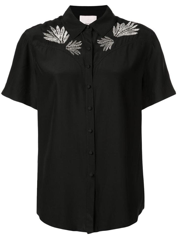 Cinq A Sept Embroidered Bridget Top - Black