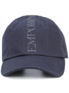 Emporio Armani Logo Print Hat, Men's, Size: L/xl, Blue, Cotton/polyester