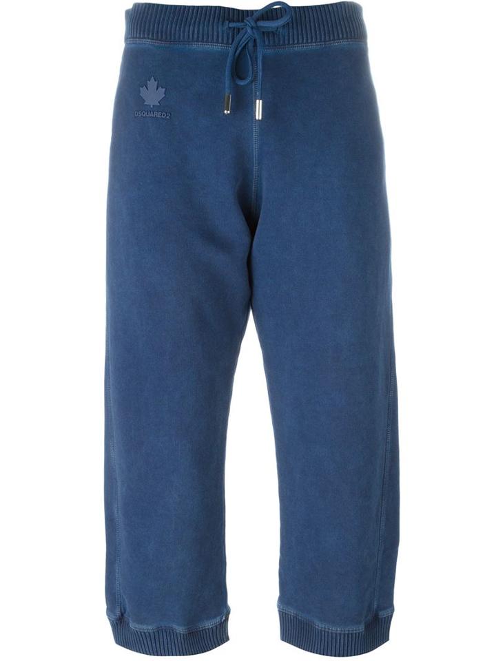 Dsquared2 Cropped Track Pants, Women's, Size: S, Blue, Cotton