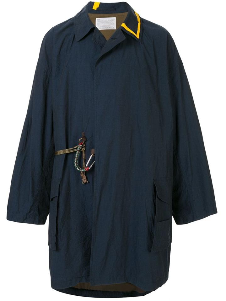 Kolor Cotton Blend Raincoat - Blue