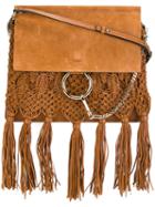 Chloé Fringed Faye Shoulder Bag, Women's, Brown, Calf Leather/calf Suede