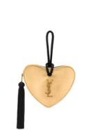 Saint Laurent Monogram Heart Metallic Clutch - Gold