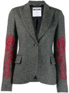 Moschino Embroidered Blazer - Grey