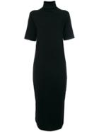 Allude Curved Hem Maxi Dress - Black