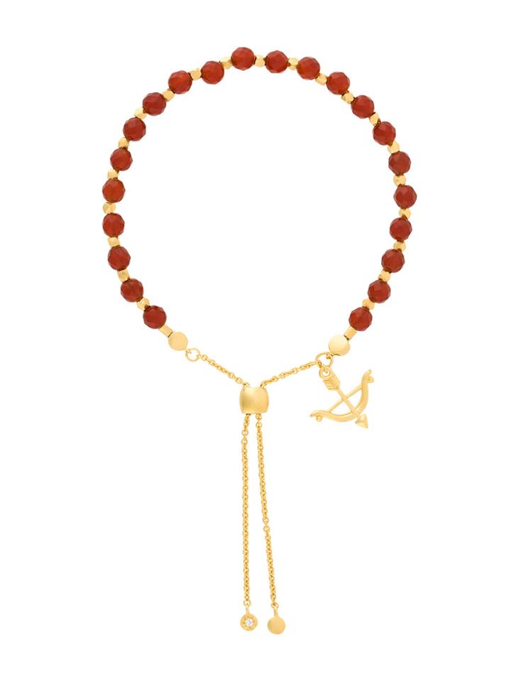 Astley Clarke Carnelian Super Kula Bow And Arrow Bracelet - Yellow &