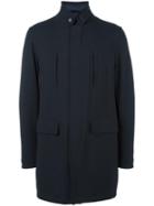 Pal Zileri Stand Up Collar Down Coat, Men's, Size: 56, Black, Virgin Wool/polyamide/spandex/elastane/feather Down