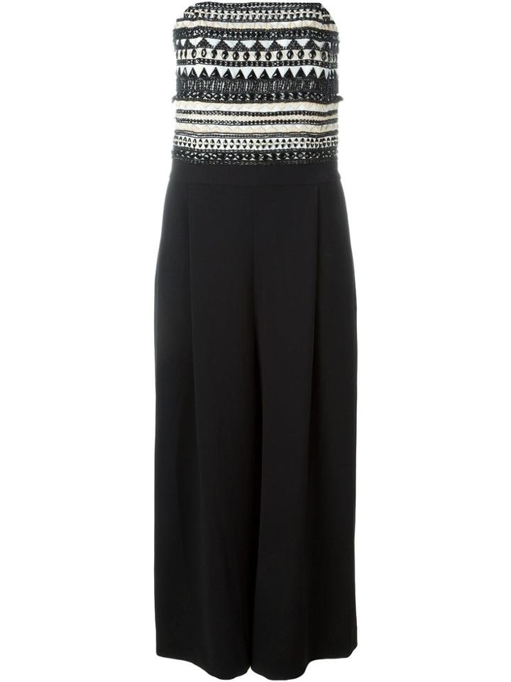 Alice+olivia Strapless Embellished Jumpsuit - Black