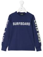 Dsquared2 Kids Surfboard Print Sweatshirt, Boy's, Size: 10 Yrs, Blue