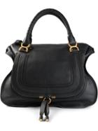 Chloé 'marcie' Tote, Women's, Black, Cotton/calf Leather
