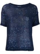 Snobby Sheep Sequin Knit Top - Blue