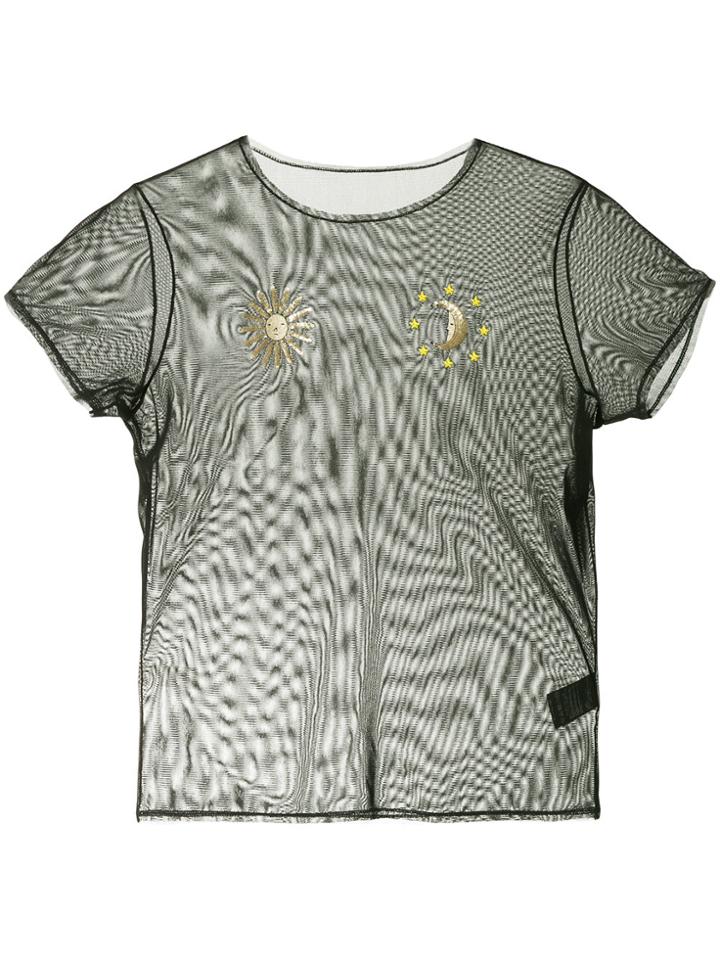 Tu Es Mon Trésor Sun And Moon Mesh T-shirt - Black
