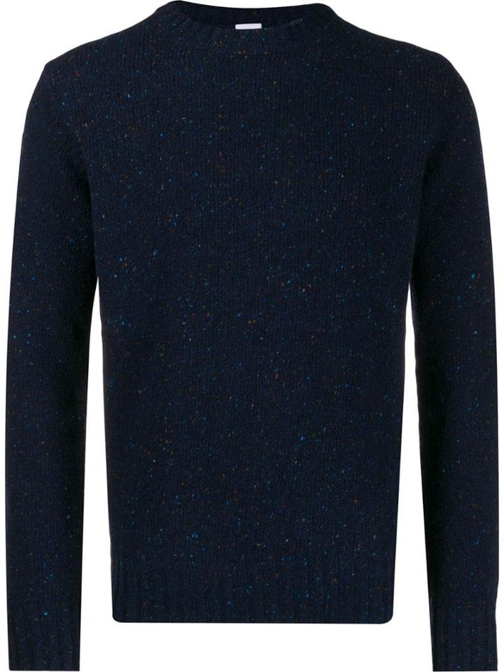 Aspesi Melange Crew Neck Jumper - Blue