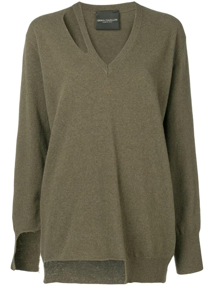 Erika Cavallini Cut-out Detail Jumper - Green