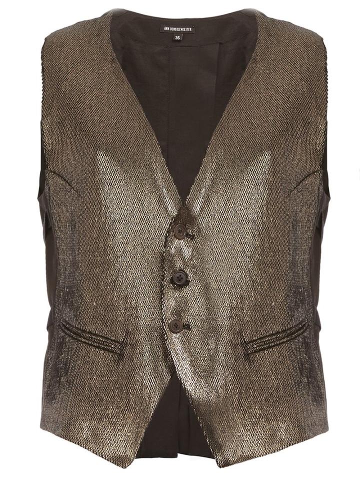 Ann Demeulemeester Buttoned Metallic Vest