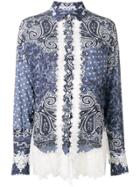 Ermanno Scervino Printed Button Down Blouse - Blue