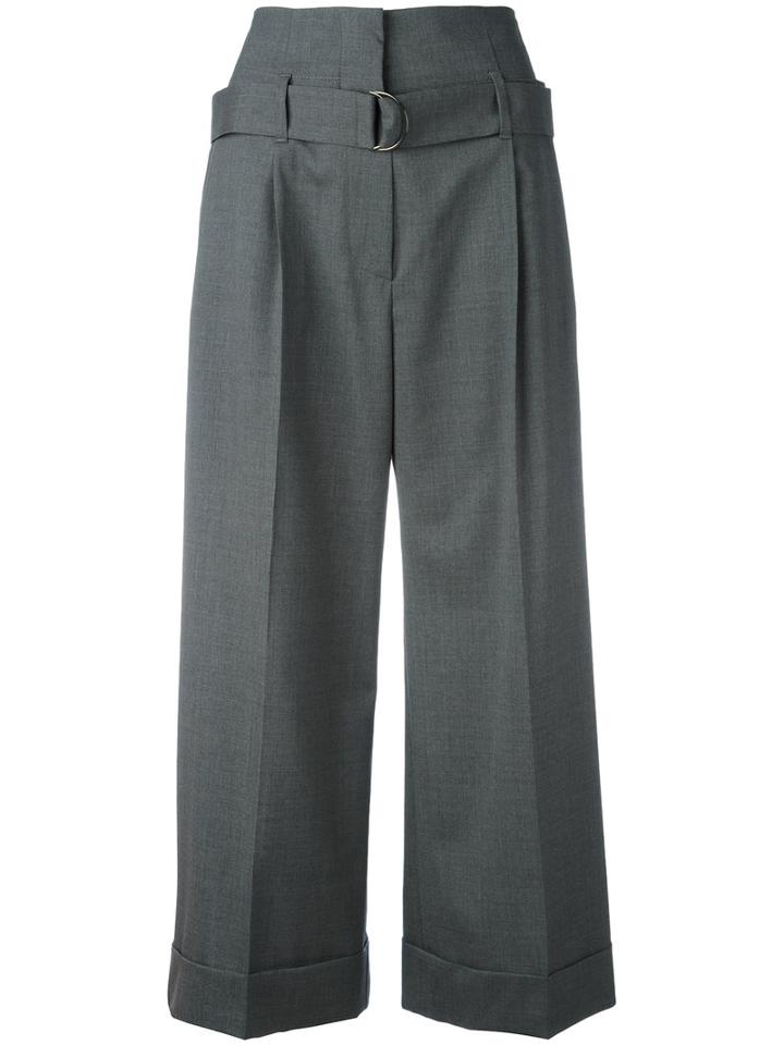 Brunello Cucinelli Cropped Trousers, Women's, Size: 44, Grey, Wool/polyester/acetate/cupro