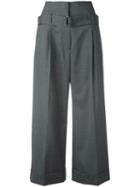 Brunello Cucinelli Cropped Trousers, Women's, Size: 44, Grey, Wool/polyester/acetate/cupro