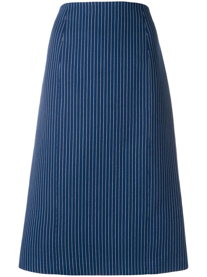 Fendi Pinstripe Midi Skirt - Blue