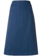 Fendi Pinstripe Midi Skirt - Blue