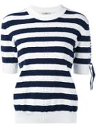 Fendi - Knit Striped Top - Women - Cotton/polyamide/polyester/viscose - 40, White, Cotton/polyamide/polyester/viscose