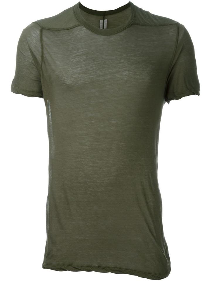 Rick Owens Twisted Edge T-shirt, Men's, Size: S, Green, Cotton