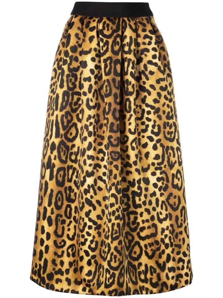 Adam Lippes Printed Midi Skirt - Black