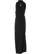 Rick Owens Wrap Evening Dress, Women's, Size: 42, Black, Acetate/viscose