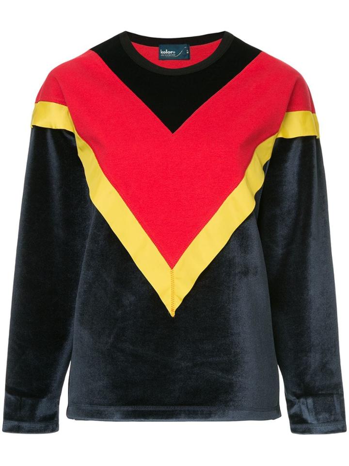 Kolor Colour Block Chevron Sweatshirt - Multicolour